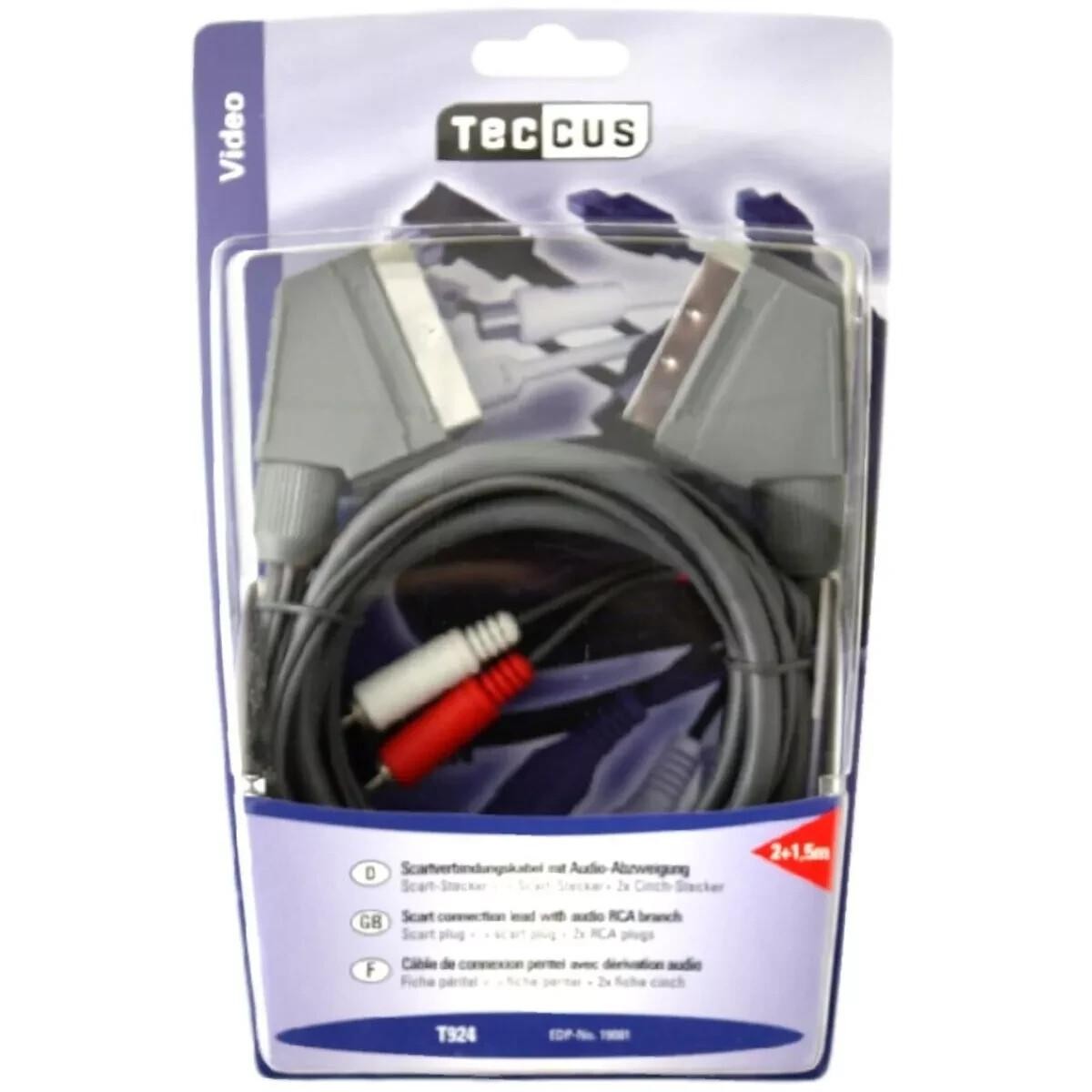 Vivanco Scart-Kabel mit Cinch-Kabel Audio-Abzweigung TV HiFi Anlage Verstärker – Bild 2