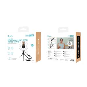 Smartphone/ Handy Stativ mit 8-Zoll-Ringlicht verstellbar- USB - Schwarz | Unico – Bild 3