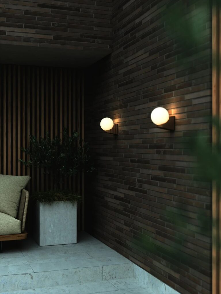 Nordlux | Hayley | Wandleuchte | Braun | E27 | IP44 | Dimmbar | Aluminium