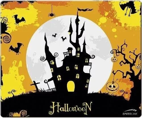 Speedlink Mauspad Büro Mousepad 23 x 19cm Rutchfeste Weiche Maus Matte Halloween