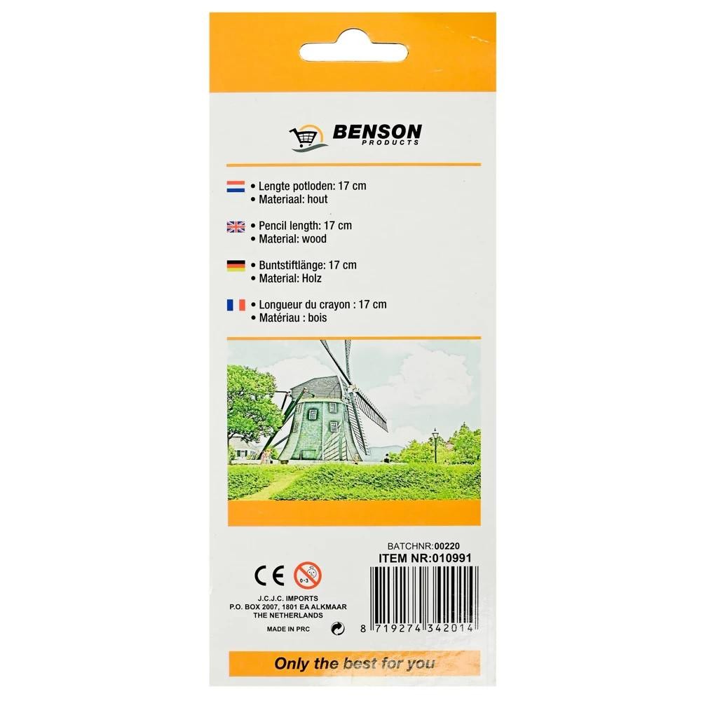 Buntstifte, Malstifte Set 24 Stück | Crayons de couleur | Holz, 17cm | Benson