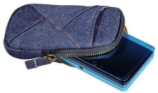 Hama Tasche Jeans-Stoff Kamera, universal (13,5x7,5x2cm ), Nintendo 3DS, Schnur