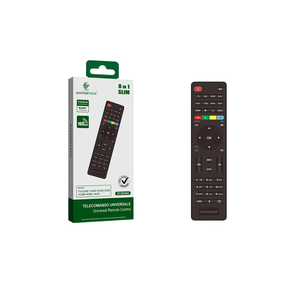 Universal Fernbedienung Saatchitech 8in1 für TV DVD SAT VCR CAB ADSL | 10m