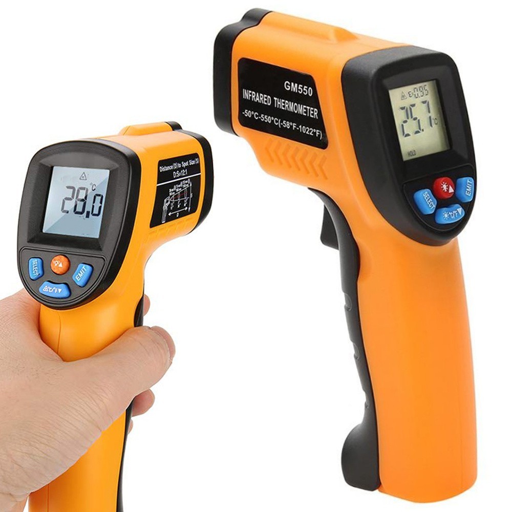 Digitaler Laser Infrarot Thermometer Pyrometer (-50°C bis 550°C) mit LCD Anzeige