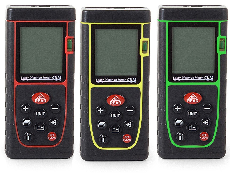 Laser Entfernungsmesser Digital Distanzmesser Abstandsmesser 40m -akkurat | Gelb