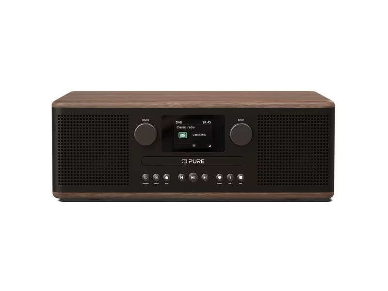 Pure Classic C-D6 DAB+ Radio CD-Player Bluetooth Hi-Fi Anlage Schwarz / Walnuss