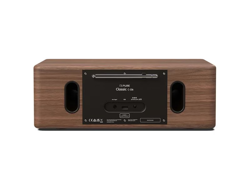 Pure Classic C-D6 DAB+ Radio CD-Player Bluetooth Hi-Fi Anlage Schwarz / Walnuss