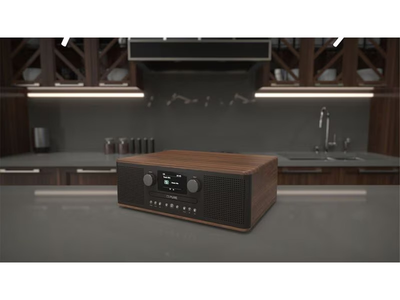 Pure Classic C-D6 DAB+ Radio CD-Player Bluetooth Hi-Fi Anlage Schwarz / Walnuss