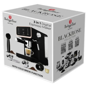 BerlingerHaus Espressomaschine Schwarz BH-9732 Pad kompatibel, Display - Kaffe – Bild 2
