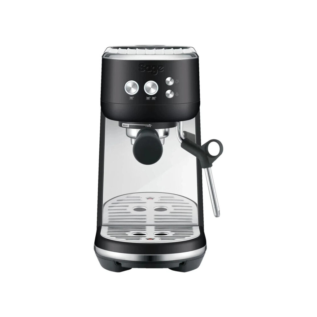 Sage the Bambino Siebträger Espressomaschine SES450 BTR Schwarz Mat Kaffe