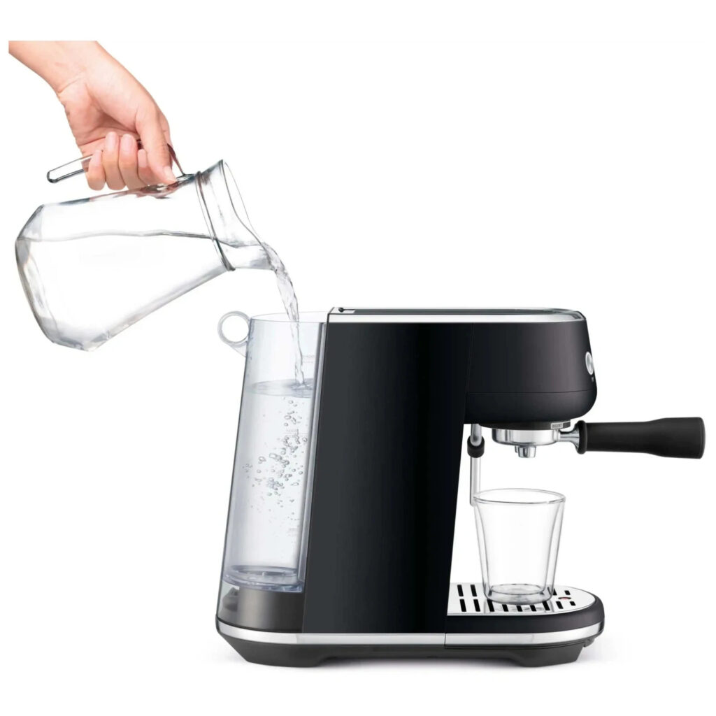 Sage the Bambino Siebträger Espressomaschine SES450 BTR Schwarz Mat Kaffe