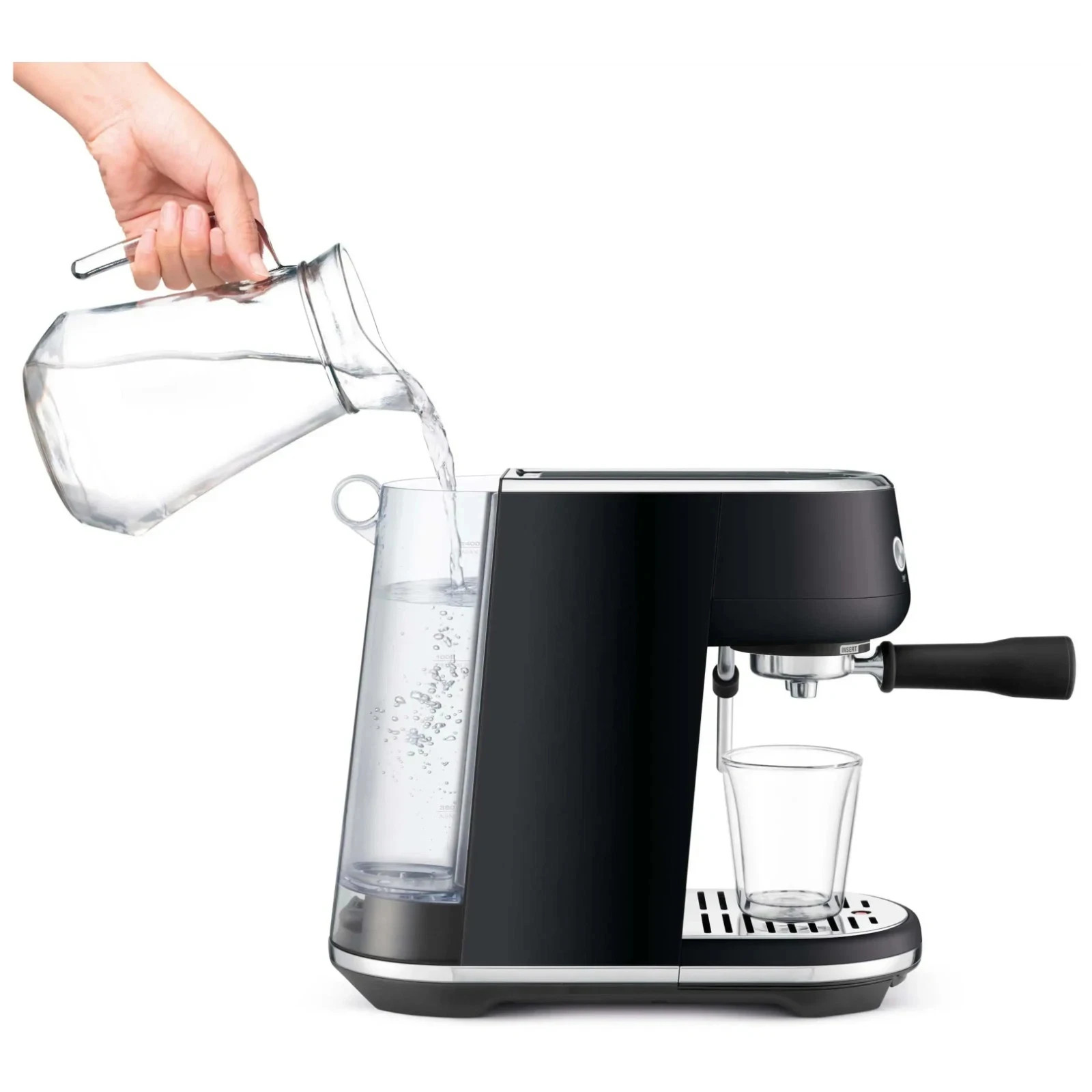 Sage the Bambino Siebträger Espressomaschine SES450 BTR Schwarz Mat Kaffe – Bild 6