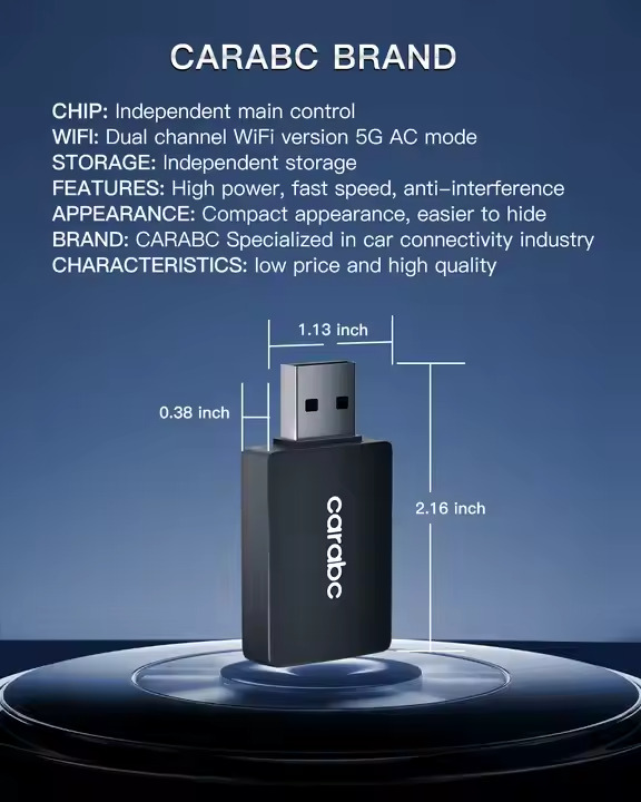 CARABC Wireless Apple CarPlay USB Dongle Verkabelt Auto Adapter