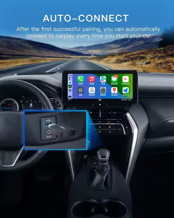 CARABC Wireless Apple CarPlay USB Dongle Verkabelt Auto Adapter