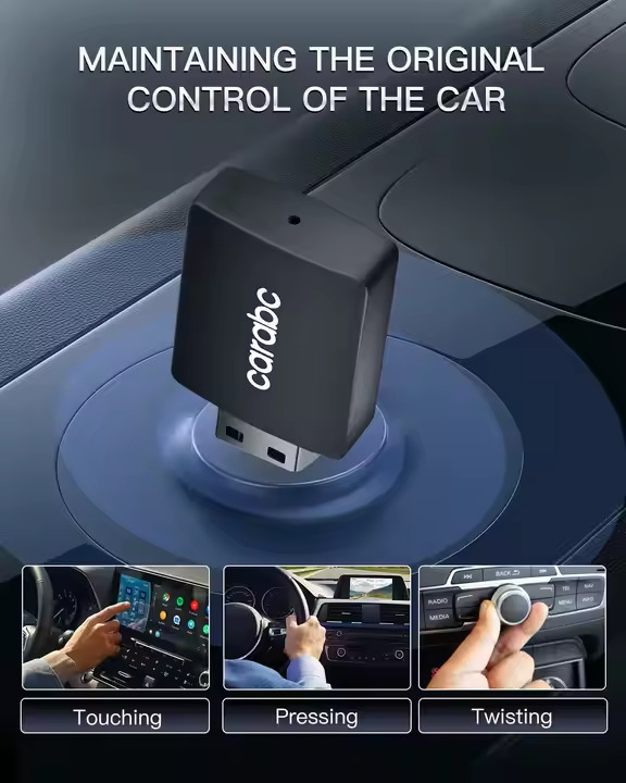 CARABC Wireless Apple CarPlay USB Dongle Verkabelt Auto Adapter