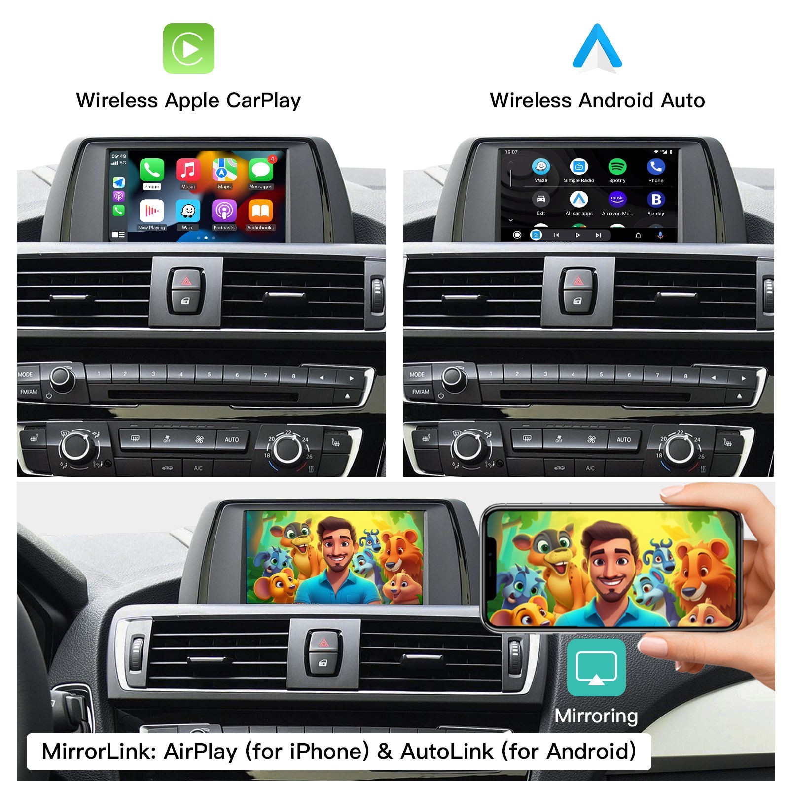 Wireless Apple CarPlay Android Auto Modul BMW 1 3 5 Serie X1 X3 X5 F20 F30 F10 - – Bild 5