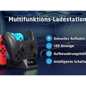 Ladestation Nintendo Switch Controller, Schwarz, original ISY IC-5032 | neu – Bild 2