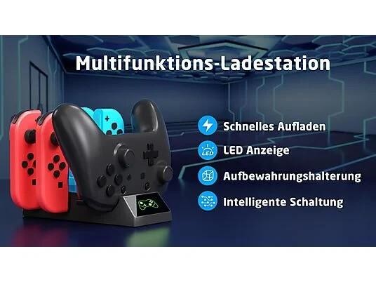 Ladestation Nintendo Switch Controller, Schwarz, original ISY IC-5032 | neu