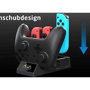 Ladestation Nintendo Switch Controller, Schwarz, original ISY IC-5032 | neu – Bild 3
