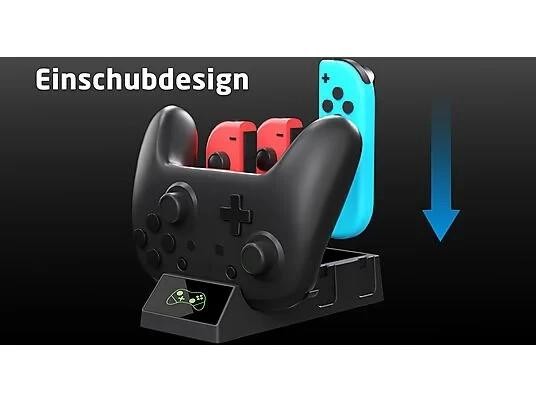 Ladestation Nintendo Switch Controller, Schwarz, original ISY IC-5032 | neu