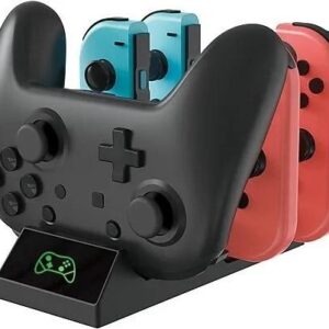 Ladestation Nintendo Switch Controller, Schwarz, original ISY IC-5032 | neu – Bild 4