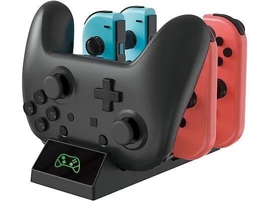 Ladestation Nintendo Switch Controller, Schwarz, original ISY IC-5032 | neu