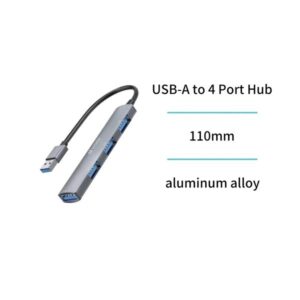 4 in 1 USB Hub Adapter / Splitter, USB 3.0 - Grau | Unico – Bild 1
