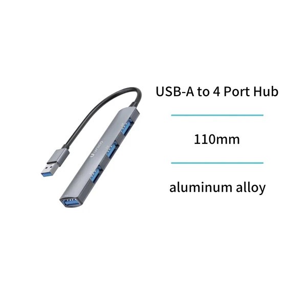 4 in 1 USB Hub Adapter / Splitter, USB 3.0 - Grau | Unico
