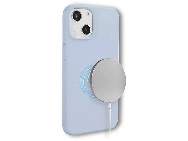 Apple iPhone 14  Hülle MagSafe ISY ISC-2433, Silikon Handyhülle Schutz, Blau