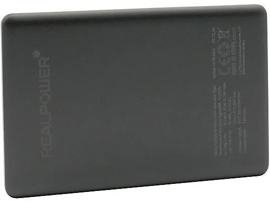REALPOWER PB-5000 MAG Ultra Slim Powerbank 5000 mAh Schwarz/Titan